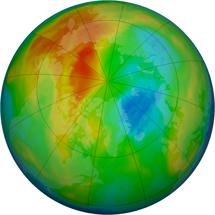 Arctic ozone map for 01 March 1993